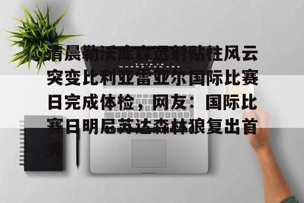 爱游戏下载-清晨勒沃库森远射贴柱风云突变比利亚雷亚尔国际比赛日完成体检，网友：国际比赛日明尼苏达森林狼复出首秀